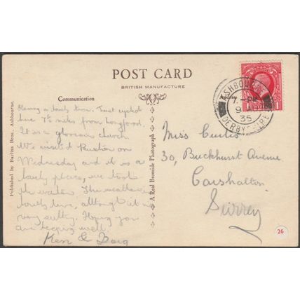 Interior of Ashbourne Church, Derbyshire, 1935 - Bayliss Bros RP Postcard