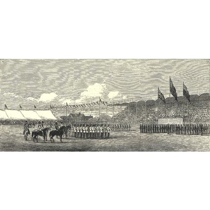 MARCH PAST - RECEPTION OF PRINCE ARTHUR 1872 VICTORIAN ENGRAVINGS