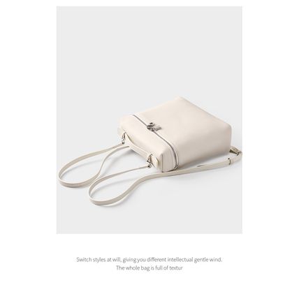 Genuine Leather Women Piana Backpack White