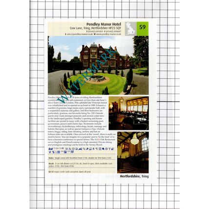 Pendley Manor Hotel Tring Hertfordshire / Redcoats Green Hotel - 2011 Advert