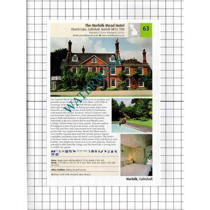 The Norfolk Mead Hotel Coltishall Norfolk / Heacham Manor Norfolk - 2011 Advert