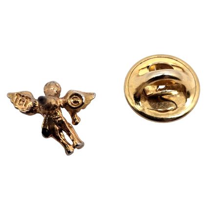 Angel Cupid Gold-Tone Small Hat 1/2" Lapel Pin Pinback Brooch (K6L)