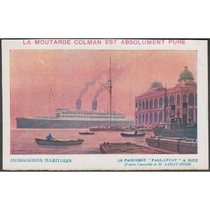 Paquebot Paul Lecat à Suez, c.1910s - Messageries Maritimes CPA