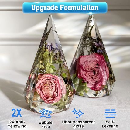 Epoxy Resin 2 Gallon Kit, Upgraded Crystal Clear Resin Epoxy Food Safe with Pump