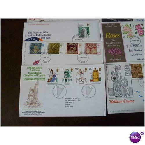 1976 GB Collection year set of 7 PO First Day Covers FDI stamps