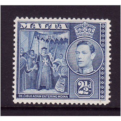 MALTA 1938 SG 222 2d 1/2d GRAYISH BLUE M / MINT#2