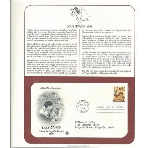 LOVE STAMP ' OFFICIAL FIRST DAY of ISSUE ' (1995)