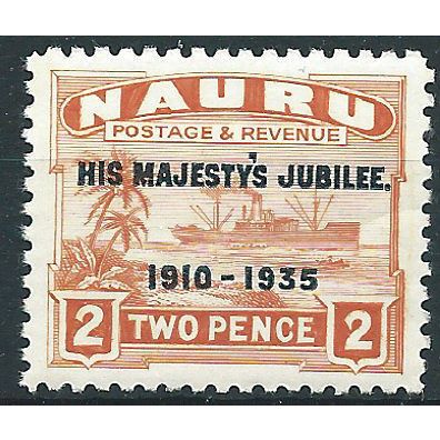 Nauru 1935 SG41 2d Orange Silver Jubilee Unmounted Mint .. ..