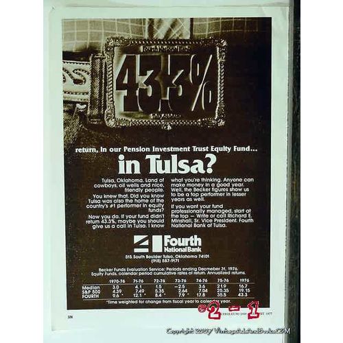 fourth national bank 1977 pension investment trust equity vintage ad
