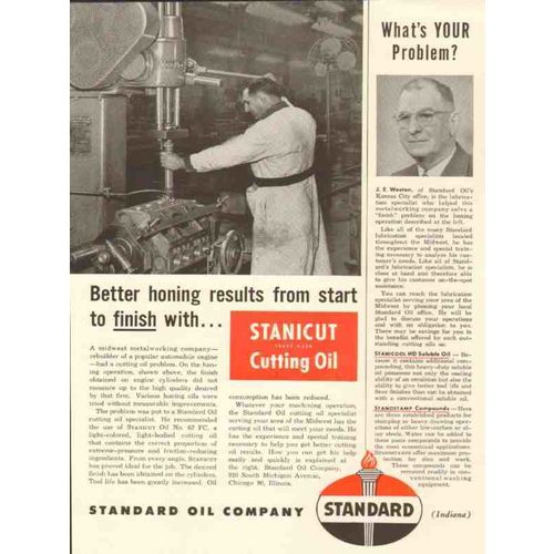 standard oil company 1953 je weston kansas city lubrication vintage ad