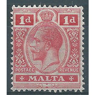 Malta 1914 SG73 1d Carmine-Red Mounted Mint . ..