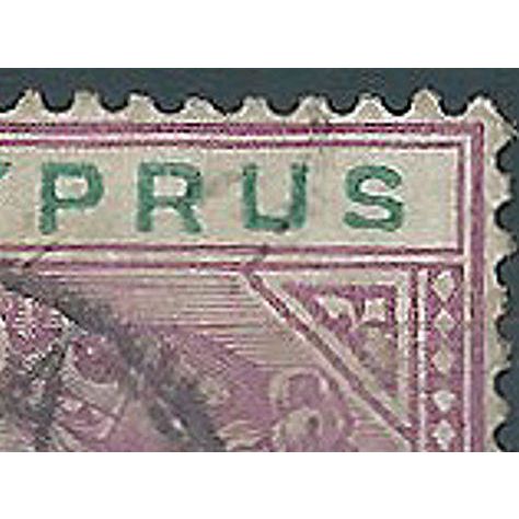 Cyprus 1894 SG41a 30 Paras Pale Mauve & Green DAMAGED "US" Fine Used. ..
