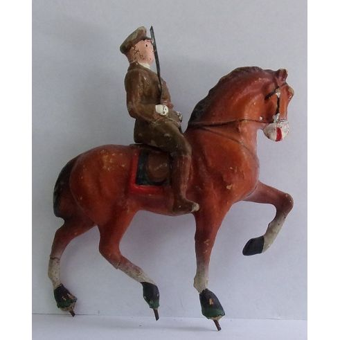 VINTAGE Wooden ' WW1 MOUNTED OFFICER ' TRICO ( 1930s )