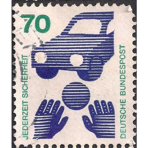 GERMANY, Accident Prevention, Ball games, green 1973, 70pf, #2