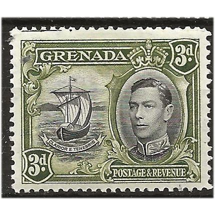 Grenada 1938 SG158 3d Black & Olive-Green Mounted Mint ... ..