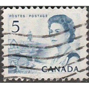 Canada 1967-73 5c Value. Blue. Good Fine