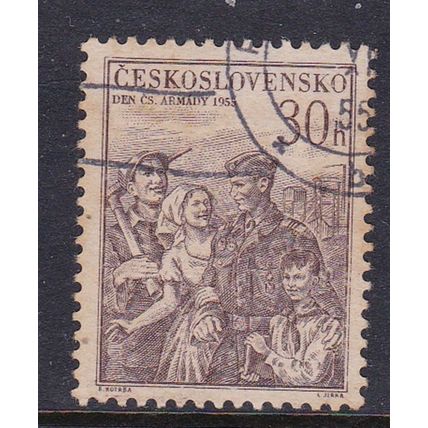 CZECHOSLOVAKIA 1955 ARMY DAY 30H USED SG897