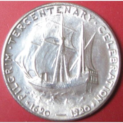 1921 US Half Dollar, Pilgrim Celebration. Challenge Coin, Souvenir. REPLICA.70.