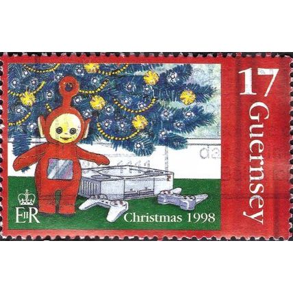 GUERNSEY, CHRISTMAS, Tellytubby, playstation, red 1998, 17p, #2