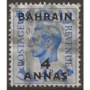 Bahrain 1950 SG76 4c on 4d Light Ultramarine Good+ Used .