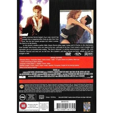 Devil's Advocate [DVD,1997] [Region 2] - Keanu Reeves - Director Taylor Hackford