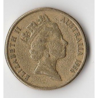 AUSTRALIAN $1 DOLLAR COIN 1986/INTERNATIONAL YEAR OF PEACE/VF/ELIZABETH II