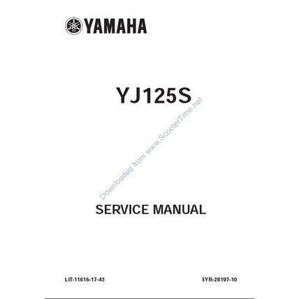 YAMAHA YJ125S SERVICE MANUAL SCOOTER 294 PAGES IN ENGLISH
