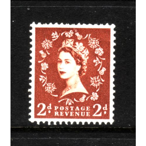 GREAT BRITAIN 1955 SG543 2d RED BROWN EDWARD CRNS M MINT#