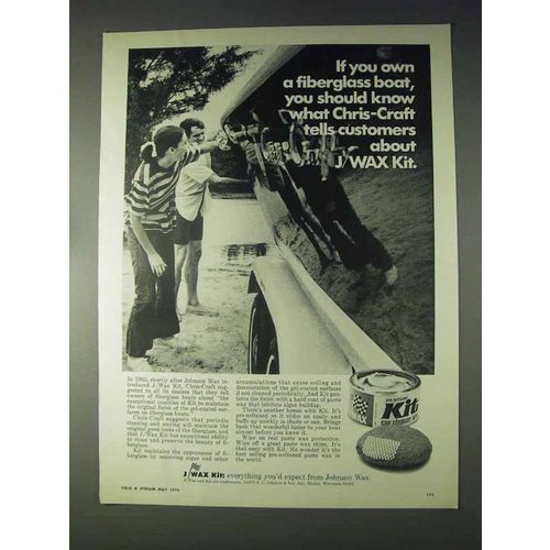 1970 Johnson Wax J/Wax Kit Ad - Chris-Craft Boat
