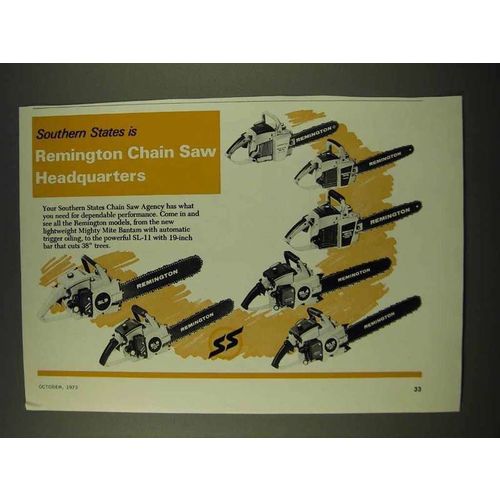 1973 Remington Chain Saws Ad - Southern States