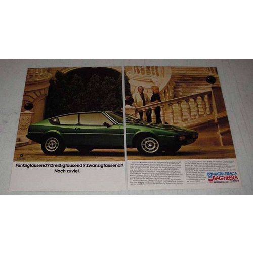 1976 Matra Simca Bagheera Car Ad - in German