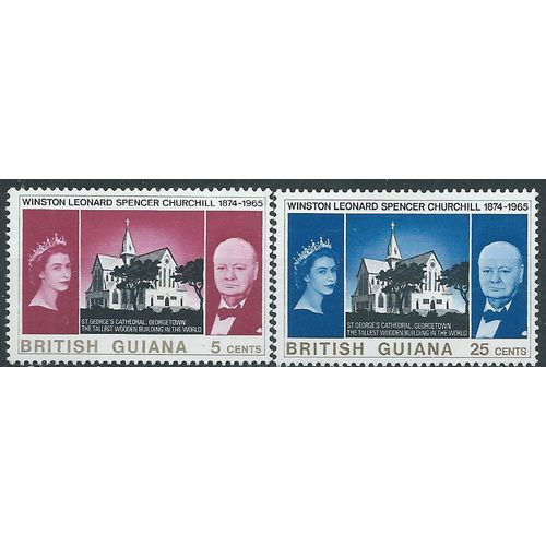 British Guiana 1966 Churchill Set SG374-375 Mounted Mint ...