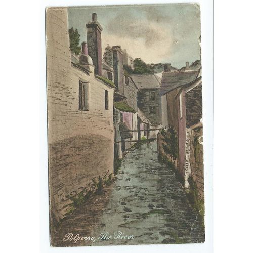 cornwall postcard polperro river. frith's posted 1912