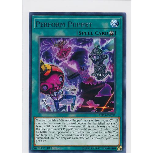 YuGiOh Immortal Destiny LED5-EN037 Perform Puppet 1st Edition