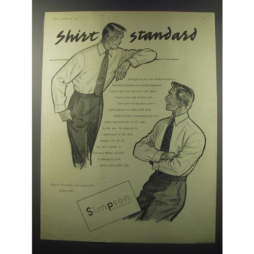1955 Simpson Men's Shirts Ad - shirt standard