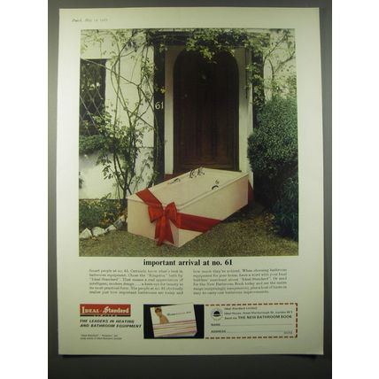 1965 Ideal Standard Kingston Bath Tub Ad - Important arrival at no. 61