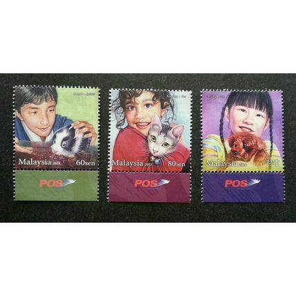 Children Pets Malaysia 2011 Animal Cat Dog Rabbit (stamp logo) MNH