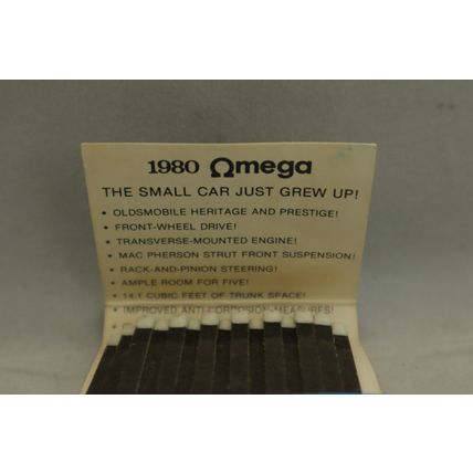 1980 Oldsmobile Omega Sedan Clipp’s Oldsmobile Sales Service Promo Matchbook