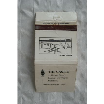 Matchbook Cover The Castle 21 Thames Street, Sunbury on Thames