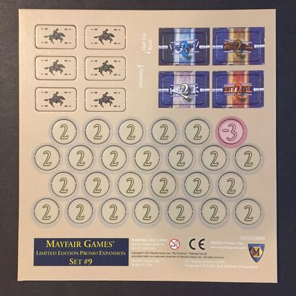 Mayfair Games Promo Sheet #9 unpunched, Excellent Condition
