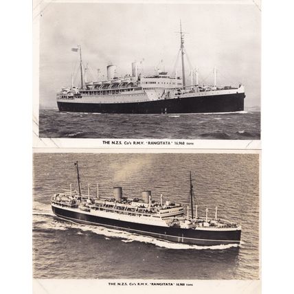NZS Rangitata New Zealand Ship 2x Old Real Photo Postcard & Photocard s