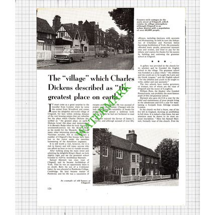 Chigwell Essex Charles Dickens - 1965 Article