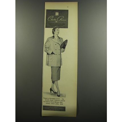 1953 Chester Barrie Topper Coat Ad - Loomed and tailored in Great Britain