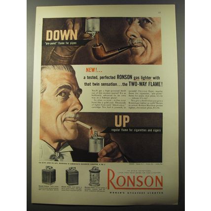 1953 Ronson Cigarette Lighters Ad - Twin Sensation
