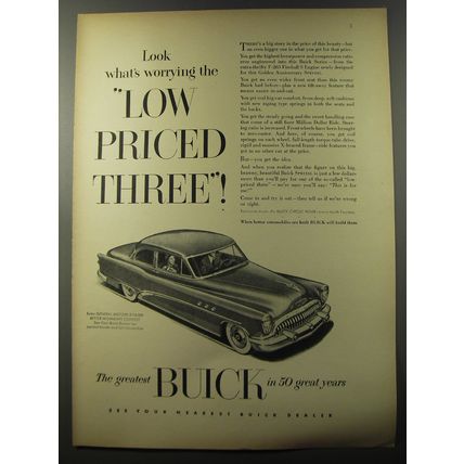 1953 Buick Golden Anniversary Special Car Ad - Look what's worrying