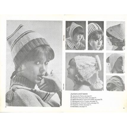 Patons Beehive #98 Family Headwear & Scarves Vintage Knitting Crochet 26 Designs