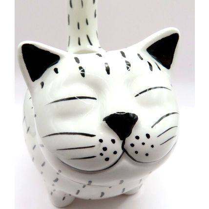 Smug Cat Shaped Pot Plant Holder Ceramic 14.5 CM Home Decor Gift Christmas