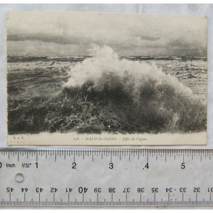 vintage postcard Malo les Bains, France, Effet de Vagues