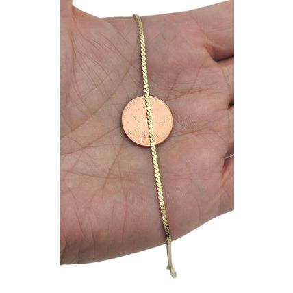 Shiny Serpentine 6.8" Hand Bracelet New solid Real 14K Yellow Gold