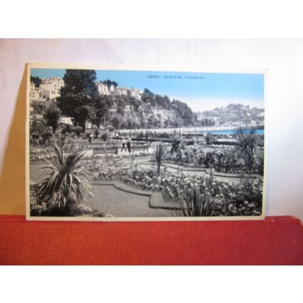 ABBEY GARDENS, TORQUAY, DEVON used vintage postcard 1963 postmark =